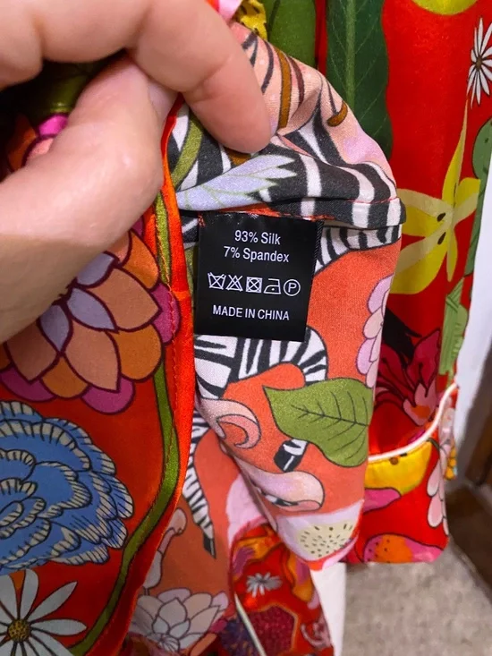 Karen Mabon Silk Tiger Bouquet Pajama Set Medium - Picture 10 of 10